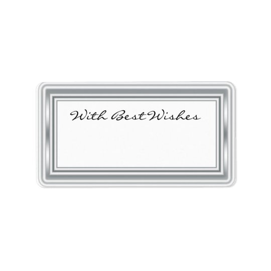 Silver Coloured Gift Tags - Best wishes Address Label
