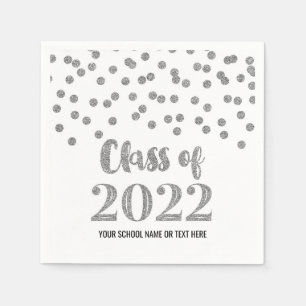 Silver Confetti Class of 2022 Napkin