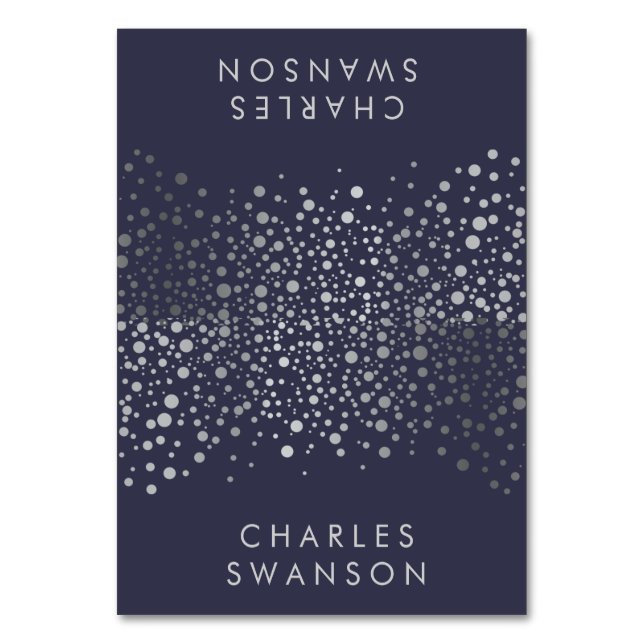 Silver Confetti Dots | DIY Colour Place Cards (Front)