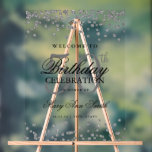 Silver Confetti Glitter 50th Birthday Welcome  Acrylic Sign<br><div class="desc">Celebrate a milestone age with style! This 50th birthday party welcome acrylic sign is an excellent way to kick off your festivities. Not only does it serve as a charming decoration, but it's a beautiful way to welcome your guests. Made from high-quality, durable acrylic, this sign can withstand both indoor...</div>