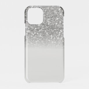 Silver Confetti Glitter Sparkle Clear Waterfall iPhone 11 Pro Case