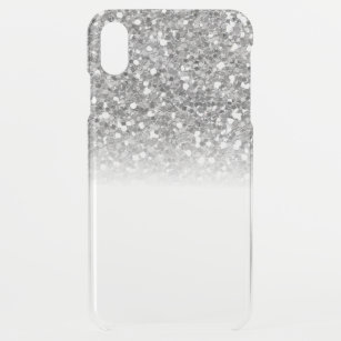 Silver Confetti Glitter Sparkle Clear Waterfall iPhone XS Max Case