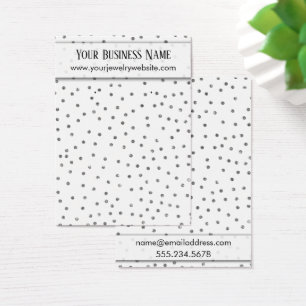 Silver Confetti White Earring Holder Display Card
