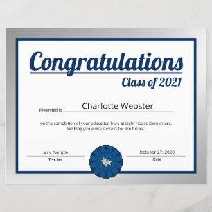 Silver Congrats Grad Wishes Congrats Certificate-2