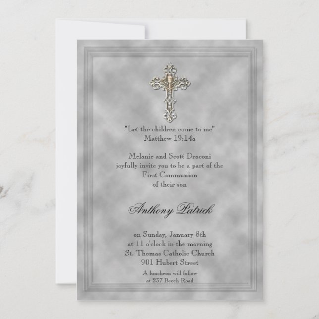 Silver Cross Communion Invitation (Front)