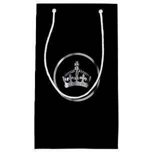 Silver Crown Emblem Small Gift Bag