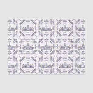 Silver crown of heart diamonds tissue paper