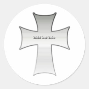 Silver Crucifix Classic Round Sticker