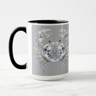 Silver Crystal Crab Sparkling Ocean Luxury Mug