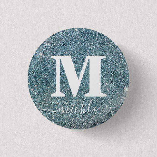 Silver Crystal Custom Name Gift  3 Cm Round Badge (Front)