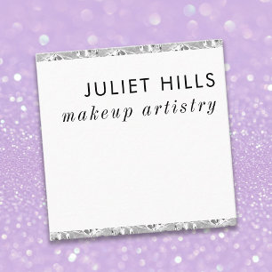 Silver Crystal Edged Square Business Card