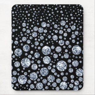 Silver Crystal Metallic Black Mouse Pad
