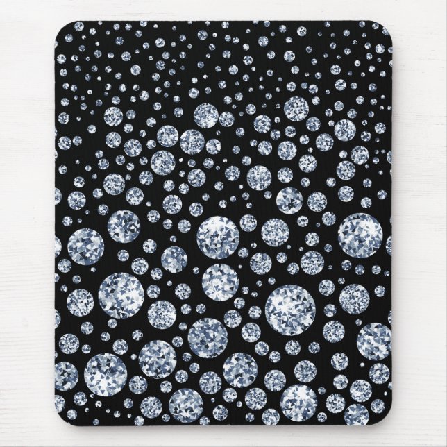 Silver Crystal Metallic Black Mouse Pad (Front)