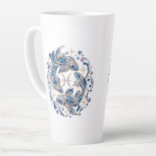 Silver Crystal Pisces Zodiac Latte Mug