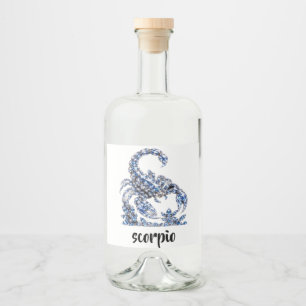 Silver Crystal Scorpio Luxury Collection ✨ Liquor Bottle Label