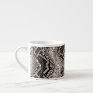 Silver Crystal Snake Skin Luxury Espresso Cup