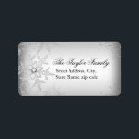 Silver Crystal Snowflake Christmas Address Labels<br><div class="desc">Christmas Address Labels. Elegant Crystal Snowflakes. Please Note: All flat images!</div>