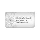 Silver Crystal Snowflake Christmas Address Labels