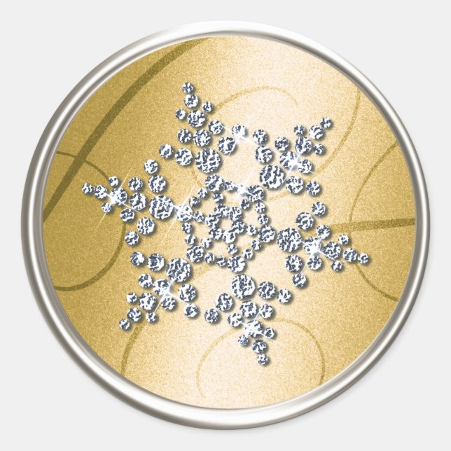 Silver Crystal Snowflake Envelope Seal (Front)