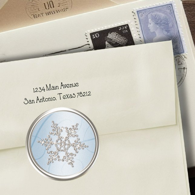 Silver Crystal Snowflake Envelope Seal (Creator Uploaded)