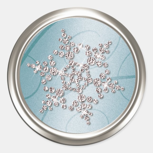 Silver Crystal Snowflake Envelope Seal (Front)