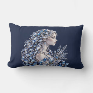 Silver Crystal Virgo   Luxury Collection Lumbar Cushion