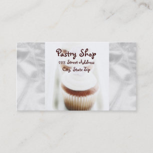 Silver Cupcake Swirl Business Cards
