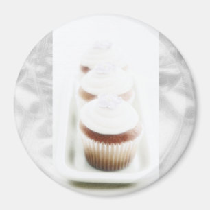 Silver Cupcake Swirl Magnets