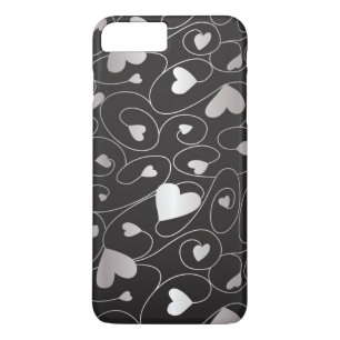 Silver curly hearts iPhone 8 plus/7 plus case