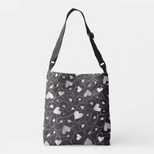 Silver curly hearts crossbody bag