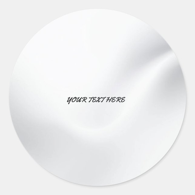 Silver custom add your text classic round sticker (Front)
