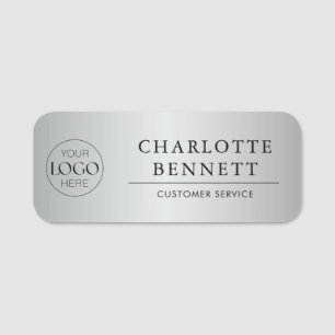 Silver Custom Logo Office Employee Staff Name Tag