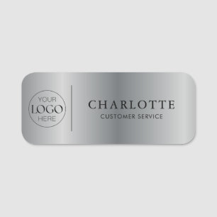 Silver Custom Logo Office Employee Staff Name Tag