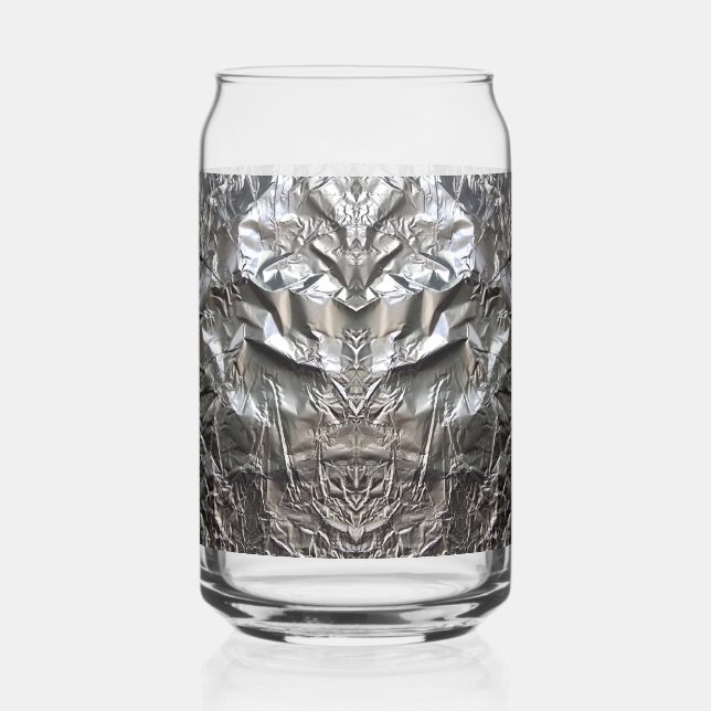 Silver Cyborg - by ID AD Art Gabi Zapf Can Glass (Front)