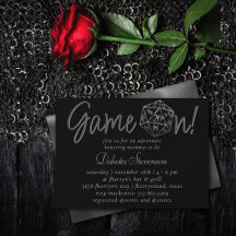 Silver D20 Game On | Fantasy Dice Bridal Shower