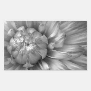 SILVER Dahlia Floral Wedding Collection Rectangular Sticker