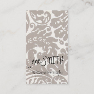 Silver Damask Business Card