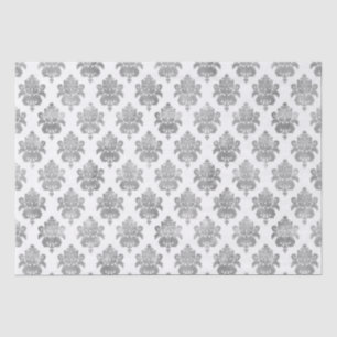 Silver Damask Pattern Tissue Paper