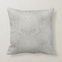 Silver damask pillow