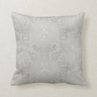 Silver damask pillow