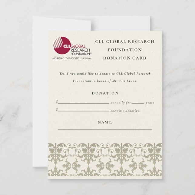 Silver Damask Seminar Event, QR Code Donation Invitation (Front)