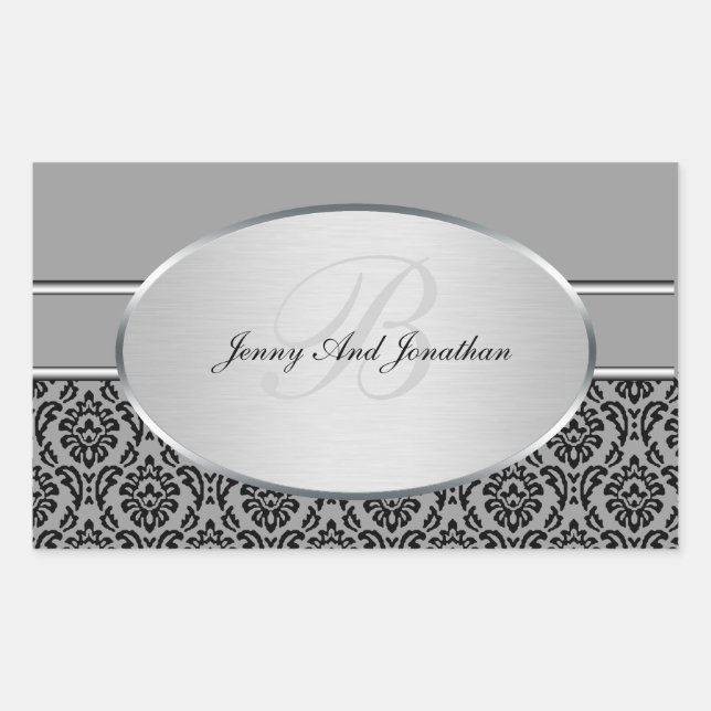 Silver Damask Stickers (Front)