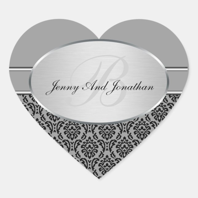 Silver Damask Stickers (Front)