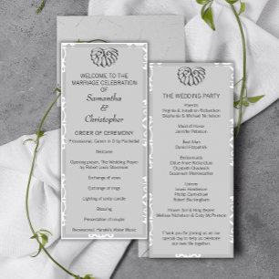 Silver Damask Wedding Program