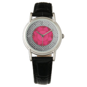 Silver Damask with a ruby gem / jewell Watch