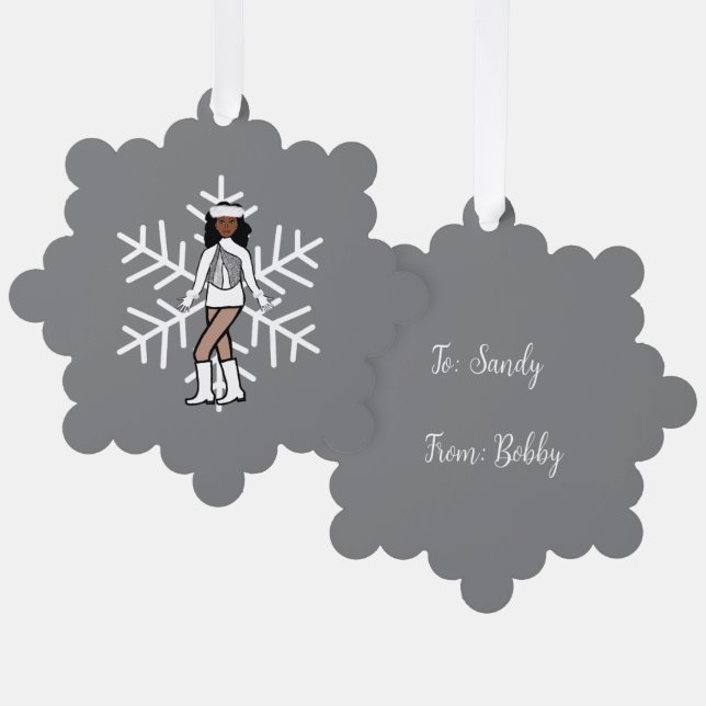 Silver Dancer Tree Decoration Card (Front/Back)