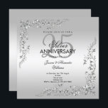 Silver Decoration 25th Wedding Anniversary Invitation<br><div class="desc">Stylish and elegant 25th Wedding Anniversary party invitation. Beautiful stylish silver swirls and flourishes corner decorations on a pretty silver background. All text is fully customisable to meet your requirements. If you need help to customise your product or would like matching products please contact me through my store and i...</div>