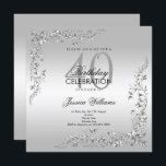 Silver Decoration 40th Birthday Party Invitation<br><div class="desc">Stylish and elegant woman's 40th birthday party invitation. Beautiful stylish silver swirls and flourishes corner decorations on a pretty silver background. All text is fully customisable to meet your requirements. If you need help to customise your product or would like matching products please contact me through my store and i...</div>