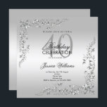 Silver Decoration 40th Birthday Party Invitation<br><div class="desc">Stylish and elegant woman's 40th birthday party invitation. Beautiful stylish silver swirls and flourishes corner decorations on a pretty silver background. All text is fully customisable to meet your requirements. If you need help to customise your product or would like matching products please contact me through my store and i...</div>
