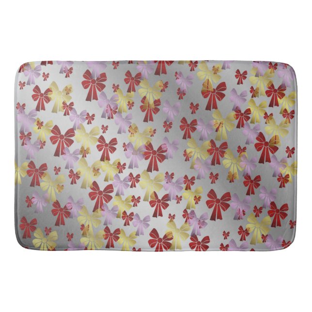silver,decoration, gift, bow, holiday, ribbon, bath mat (Front)